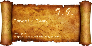 Tancsik Iván névjegykártya
